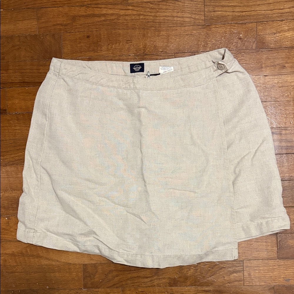 Vintage Dockers Tan Women's Skort with‎ Button Detail big linen cotton